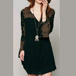 Free People long Sleeve Black/olive dress/tunic